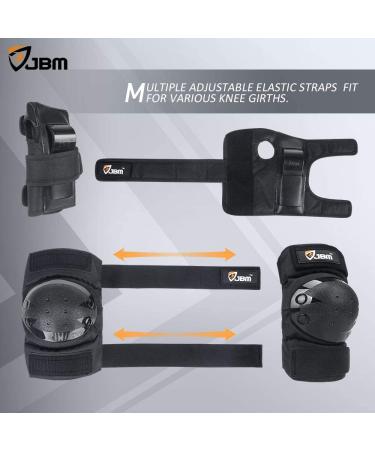 JBM Black Adult/Child 3 in 1 Protective Gear Set for Multi Sports - Knee Pads, Elbow Pads, Wrist Guards | Skateboarding, Roller Skating, Cycling, BMX | Adjustable Fit - Buy Online on GoSupps.com