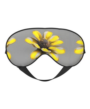 SSIMOO Yellow Gray Flower Soft Sleep Eye Mask Female Breathable Eye Patch Perfect for Travel and Relaxation Black