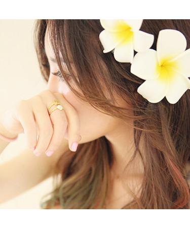 Hawaiian Flower Hair Clip Beach Flower Hair Clip 10 Piece 2.7'' Hawaii Flower Hair Clip Bride Wedding Party Holiday Vacation Women Plumeria Hairpin Hair Accessory (White) - Buy Online on GoSupps.com