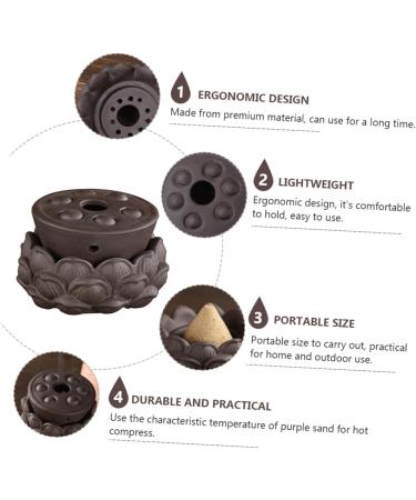 Tovinanna Lotus Moxibustion Massage Tool - Moxa Cone Holder & Warmetank for Home Care - Effective Moxibustion Device in Purple - Buy Online on GoSupps.com