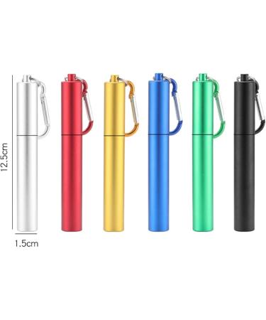 FJZFXKZL Straws 6 Pack Reusable Straws Foldable Metal Straws Stainless Steel Straws Colorful Aluminum Case with Key Chain Cleaning Brush for Travel Gifts Straw (Color : B) - Buy Online on GoSupps.com