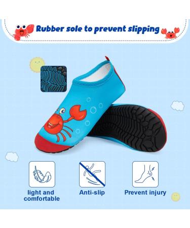 Kids Beach Swim Shoes - Non-Slip Quick Dry Aqua Socks for Boys and Girls - Red Crab Design - Size 12/12.5 UK Child - Buy Online on GoSupps.com