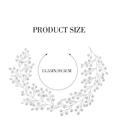 Silver Rhinestone Bridal Hair Piece - Wedding Babys Breath Vine Crown for Bride and Bridesmaid - Buy Online on GoSupps.com