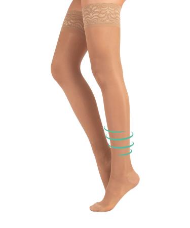 MEDICAL SUPPORT HOLD UP | 15-21 mm/Hg GRADUATED COMPRESSION STOCKING | S M L XL | BLACK SKIN | MADE IN ITALY | S Skin