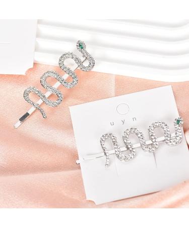 Rhinestone Snake Hair Clips - Punk Halloween Hair Accessories for Women and Girls | 2pcs - Buy Online on GoSupps.com