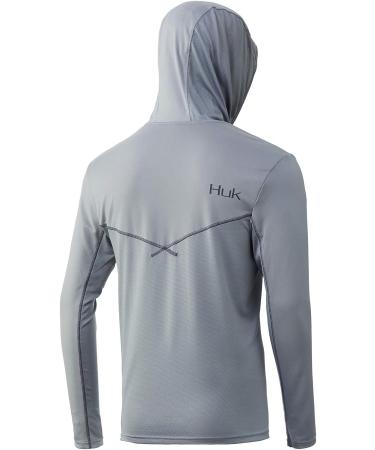 Huk Men's Icon X Hoodie | Gray X-Large | UPF 30+ Sun Protection - Buy Online on GoSupps.com