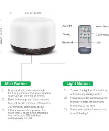 Marchred 300ML Essential Oil Diffuser with Remote Control - Dark Wood Grain Aromatherapy Air Humidifier for Large Rooms - Buy Online on GoSupps.com
