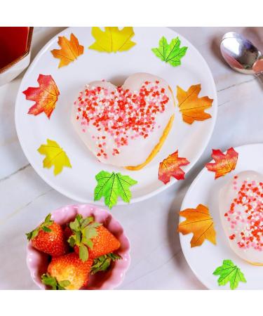Uposao 110 Pieces Edible Autumn Leaves Cupcake Toppers Sticky Rice Paper Decorative Cake Decorations For Wedding Birthday Party Baby Shower Type 1 110 Pieces - Buy Online on GoSupps.com