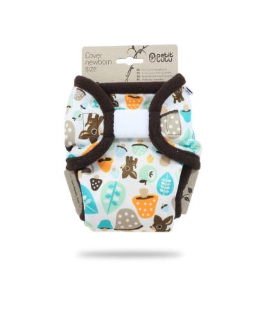 Petit Lulu Newborn Overpants (2-6 kg) for Cloth Diapers Velcro (Animals and Mushrooms)