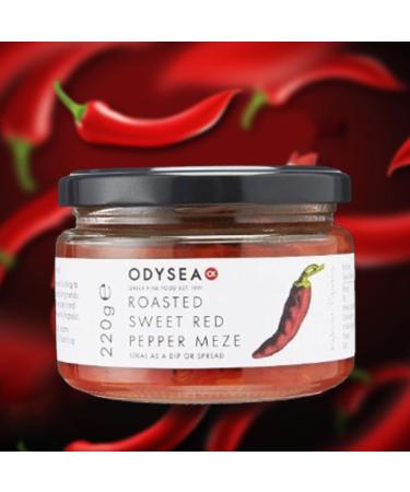 Odysea Meze Pick N Mix - Choose From 7 Flavours | Aubergine Red Pepper & Feta Kalamata Olive Sun Dried Tomato Brushshetta Roasted Red-Pepper Harissa Spicy - Pack of 2 - Buy Online on GoSupps.com