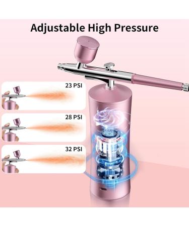 Besuso Airbrush Kit 30PSI Cordless Rechargeable High-Pressure Non-Clogging Air BrushGun for Nail Art Painting Pink Easy Install - Buy Online on GoSupps.com