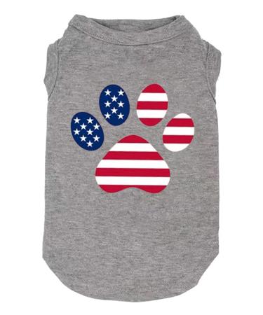 Dog Clothes American Flag Printed for Dog Shirt Popsicle 4th of July Funny Graphic T Shirts Small Large Dog Sport Vest Pet Supplies Gifts (Small, Grey02) Small Grey02