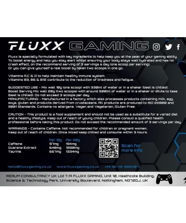 Fluxx Gaming Energy Powder 400g - Limited Edition Slush Puppie - Zero Sugar & Vegan (Blue Raspberry Slush Puppie) - Buy Online on GoSupps.com