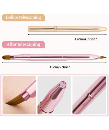  2 Pack Lip Brush for Lipstick Skycase Retractable Lip Brushes Concealer Makeup Dual End Makeup Brush for Lipstick Lip Gloss with Lid Travel Size Golden/Pink Golden+Pink - Buy Online on GoSupps.com
