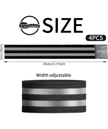 Youyike Double Reflector Set | 4 Reflective Safety Braces for Jogging Cycling & Outdoor Activities | 35x5 cm Black - Buy Online on GoSupps.com