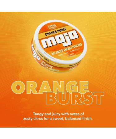 Mojo Balanced Energy Pouches | Zero Sugar & Calorie-Free | Ginseng, Yerba Mate, B-Vitamins | Orange Burst Flavor | 15 Pouches Per Can | Pack of 5 - Buy Online on GoSupps.com
