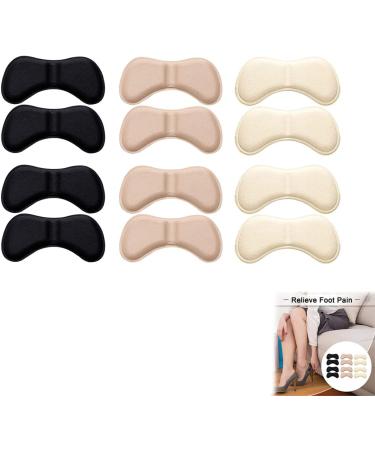 6 Pairs of Heel Protection Pads - Self-Adhesive High Heel Holders for All Shoe Types - Black Skin & White - Buy Online on GoSupps.com
