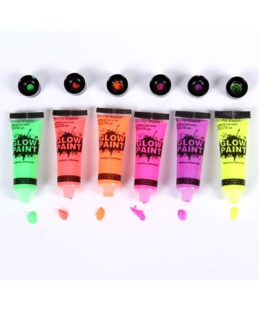 Glow Neon Face & Body Paint Set - 6 Pcs UV Fluorescent Washable Paint Kit for Parties & Festivals - Buy Online on GoSupps.com