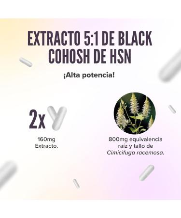 HSN Cohosh Cimicifuga Racemose black 800 mg 120 vegetable capsules helps with a calm and comfortable transition no GMO vegan glutenfree - Buy Online on GoSupps.com