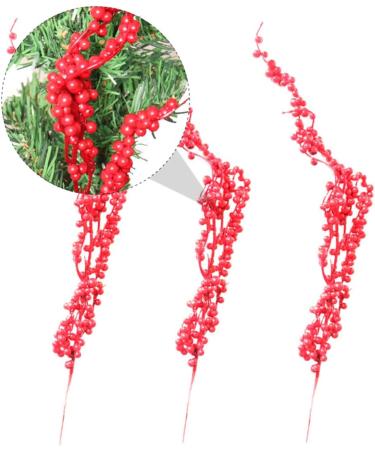HOMSFOU 9 pcs crafts branch christmas tree red fruit christmas berry spray crafts berry picks dragon beard Foam berry decorate Christmas Red Berry Twig Stem Accessories red berries - Buy Online on GoSupps.com