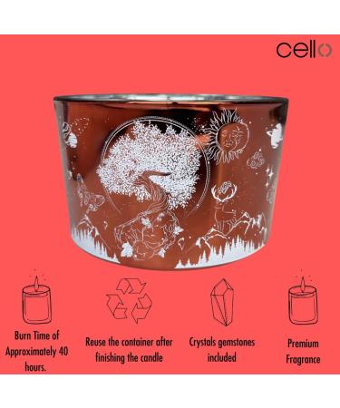 Celestial Large Scented Candle with Cherry Quartz Gemstones - Perfect Astrology Gift for Men and Women - Buy Online on GoSupps.com