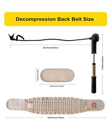 Anram Lordosis Support Belt - Inflatable Lumbar Decompression Belt for Men & Women Fits Waist 29-49 Inches - Buy Online on GoSupps.com