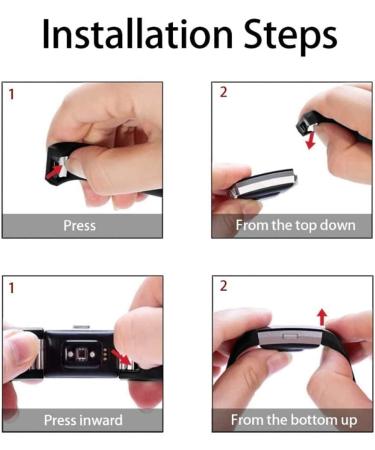 Fitbit Charge 2 Replacement Silicone Bands - Adjustable Classic Bands for Men and Women - Black Large - Buy Online on GoSupps.com