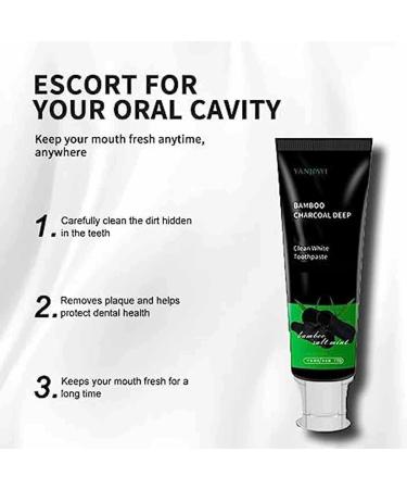 Activated Charcoal Toothpaste for Whiter Teeth | Bamboo Charcoal Whitening Paste - Deep Clean & Fresh Breath (2 PCs) - Buy Online on GoSupps.com