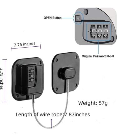 2 Pack Refrigerator Lock - Heavy Duty Combination Fridge Lock Child/Baby Proofing Lock for Cabinets Closets Drawers Window and More Easy Install and Use (Black) - Buy Online on GoSupps.com