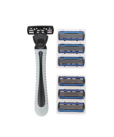 6-part 6-layer blade-shaved cleaning tool for the male face with a shaving handle classic manual razor for men and women