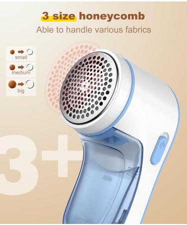 Fabric Shaver & Lint Remover for Clothes - Quick & Effective Sweater Shaver with Stainless Steel Blades (Blue & White) - International Shipping Available - Buy Online on GoSupps.com