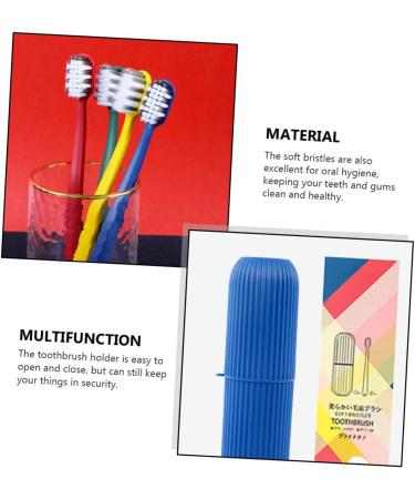 Fomiyes Travel Toothbrush Covers - 8 Pack Durable Blue Holder for Adults Brightening Toothpaste & Brush Protection - Buy Online on GoSupps.com