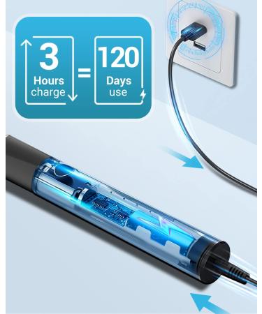 Rechargeable Sonic Electric Toothbrush Set for Adults | 5 Modes, 8 Replacement Heads | Fast Charge, Smart Timer | Deep Cleaning | Black - 9 Piece Set - Buy Online on GoSupps.com