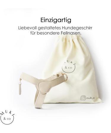 Muki & Co Beige Dog Dishes - Double-Layered Adjustable & Comfortable for Extra Small to Medium Dogs (Size M 44-50 cm) - Buy Online on GoSupps.com