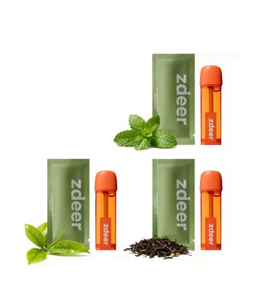 Electric Oral Spray Refill for PW13 3-Pack Variety (Mint Mix: Green Tea, Refreshing Mint, Earl Grey Tea) Flexible Breath Freshener Pods for Oral Care Mint Tea Mix (3 Flavors)
