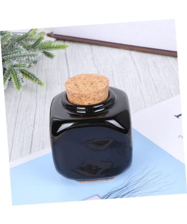 Wooden Cork Bottle Ceramic Bottle Makeup Containers Porcelain Dappen Dish Liquid Powder Container Ceramics Bottle Gratitude Jar Cerace Ceramic Mug Medicine Cup Manicure Bamboo 7.50X5.50X5.50CM Black - Buy Online on GoSupps.com