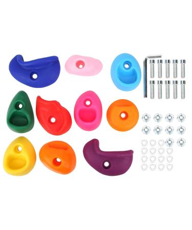 Ritoeasy sports 10 pieces climbing handles large climbing handles Multi-colored large rock wall handles for home playgrounds in the indoor and outdoor area DIY climbing wall handles S.