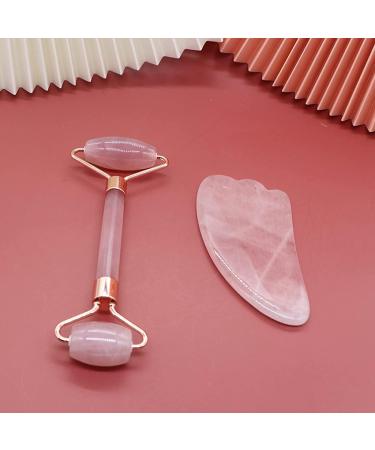 Buy Dipiso Massage Tools - Rose Quartz & Jade Gua Sha Set for Face & Body - Pink | International Shipping - Buy Online on GoSupps.com