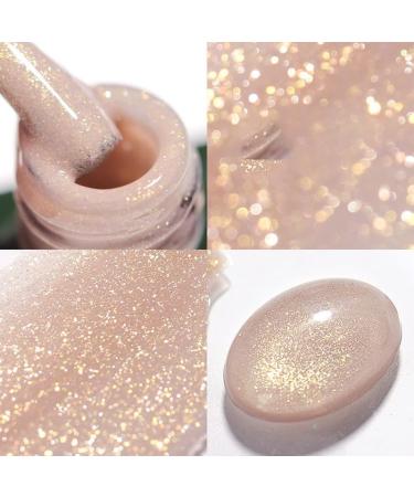 15ml Reflective Glitter Rubber Base Gel Nail Polish Glass Bottle Sparkling Sequins Soak Off UV LED Gel Varnish for Manicure - (Color: 5) - Buy Online on GoSupps.com
