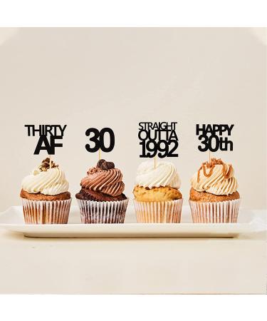 Keaziu 48 Pack Straight Outta 1992 & Thirty AF Cupcake Toppers - 30th Birthday Party Decor - Buy Online on GoSupps.com