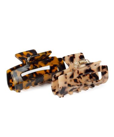 JIRIS 2PCS 3Inch Leopard Print Hair Claw Clips - French Design Celluloid Barrettes for Women - Buy Online on GoSupps.com