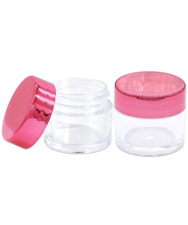 Beauticom 7g Thick Wall Clear Acrylic Jars - Leak Proof for Cosmetics & Beauty | 72 Pieces with Metallic Rose Pink Gold Lids - Buy Online on GoSupps.com