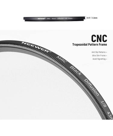NEEWER 43mm Black Diffusion 1/8 Filter | Cinematic Dreamy Effect | Ultra Slim HD Optical Glass | Water Repellent for Video/Vlog/Portrait Photography - Buy Online on GoSupps.com