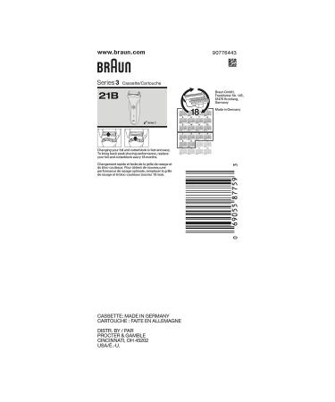 Braun Series 3 Electric Shaver Replacement Head - 21B - Compatible with 300s 310s 3010BT - Buy Online on GoSupps.com