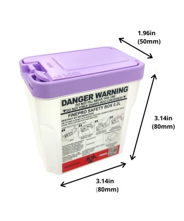 FINEPRO 0.2L Portable Pen-Needle Disposal Container - Purple+Clear (3 Pack) | Diabetes Care - Buy Online on GoSupps.com