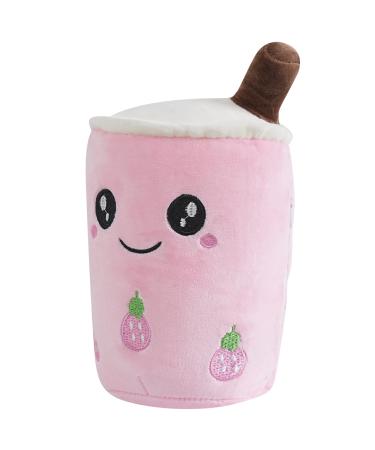 Anboor Bubble Tea Plush Boba Plush Pillow Cute Soft Toy Plushies boba stuffy pillow big Stuffed Animals Gifts for Baby Kids Children (Strawberry 25cm)