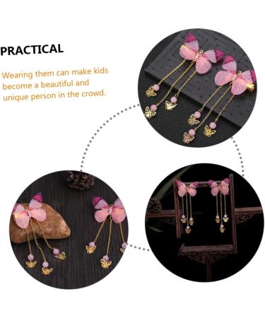 minkissy 5 Pairs Hanfu Butterfly Headdress Hair Barrettes Kids Hairpin with Tassel Fabric Hairpin Tassel Hair Clips Hanfu Hair Clip Metallic Hair Clips Child Girl Accessories Alloy - Buy Online on GoSupps.com