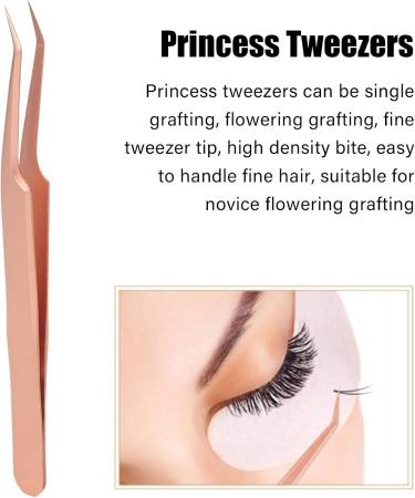 Professional Eyelash Tweezers Stainless Steel False Eyelashes Extension Tweezers with Ergonomic Grip for Home Salon (Oblique Tweezer) - Buy Online on GoSupps.com
