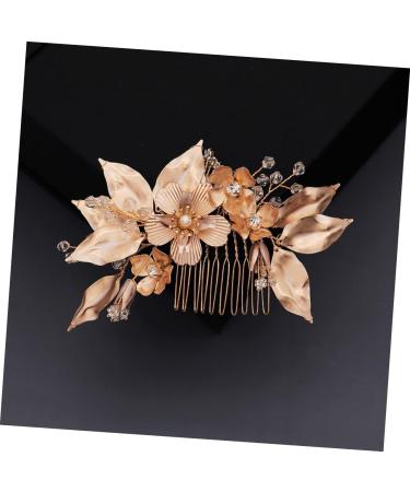 MAGICLULU Golden Flower Hair Comb Hair Jewelry Comb Rhinestone Barrettes for Women Gold Hair Clips Teasing Combs for Women Crystal Wedding Hair Clip Bride Accessories European and American - Buy Online on GoSupps.com