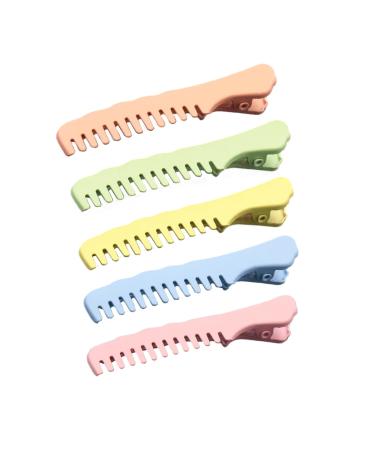 Hair Clips for Styling Creative small comb hair clip Hairdressing Hairpins Candy Colour Girls Simple Hair Clip Cute Children's bangs Clip(Yellow+Green+Blue+Pink+Orange)